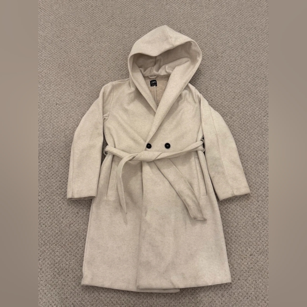 Cream Hooded Coat